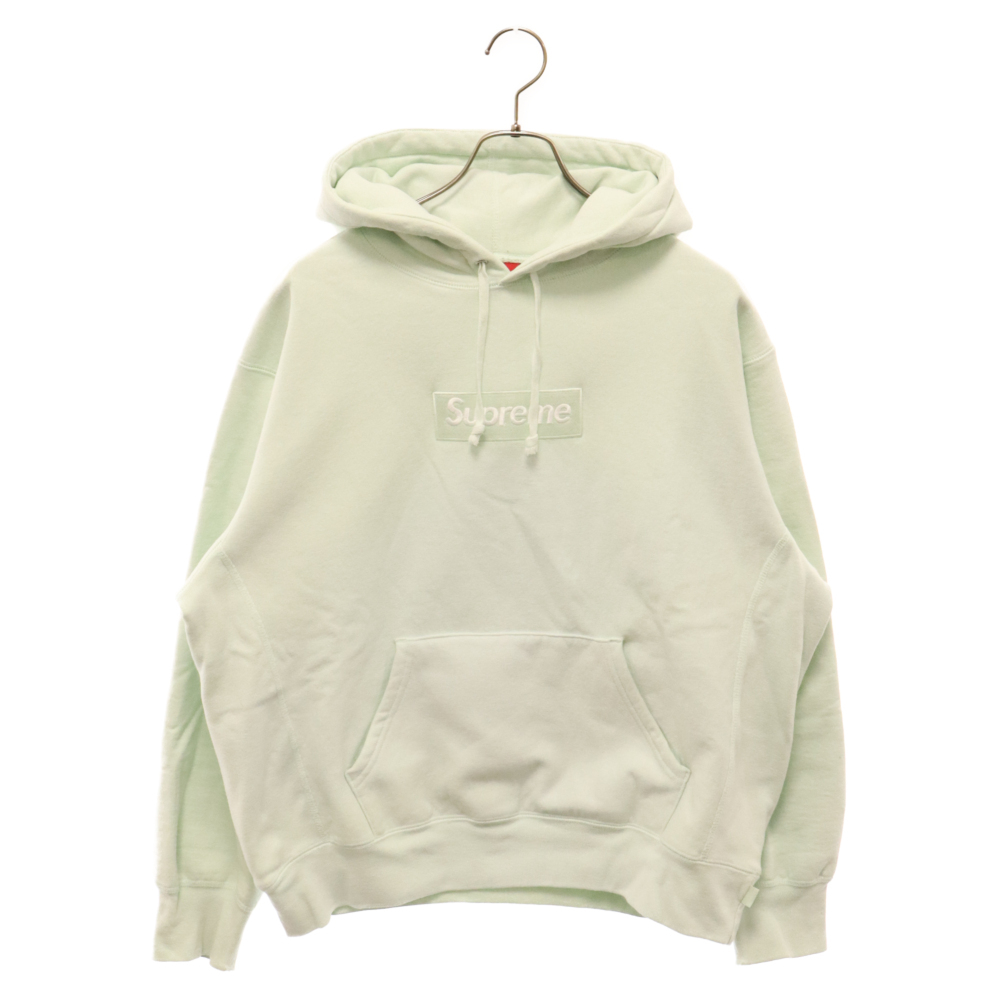 SUPREME シュプリーム 23AW BOX Logo Hooded Sweatshirt ボックスロゴ クルーネックスウェットパーカー ライトグリーン_画像1