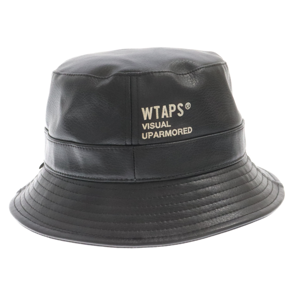 WTAPS ダブルタップス 22AW BUCKET 02 HAT フェイクレザー バケットハット ブラック 帽子 222HCDT-HT10_画像1