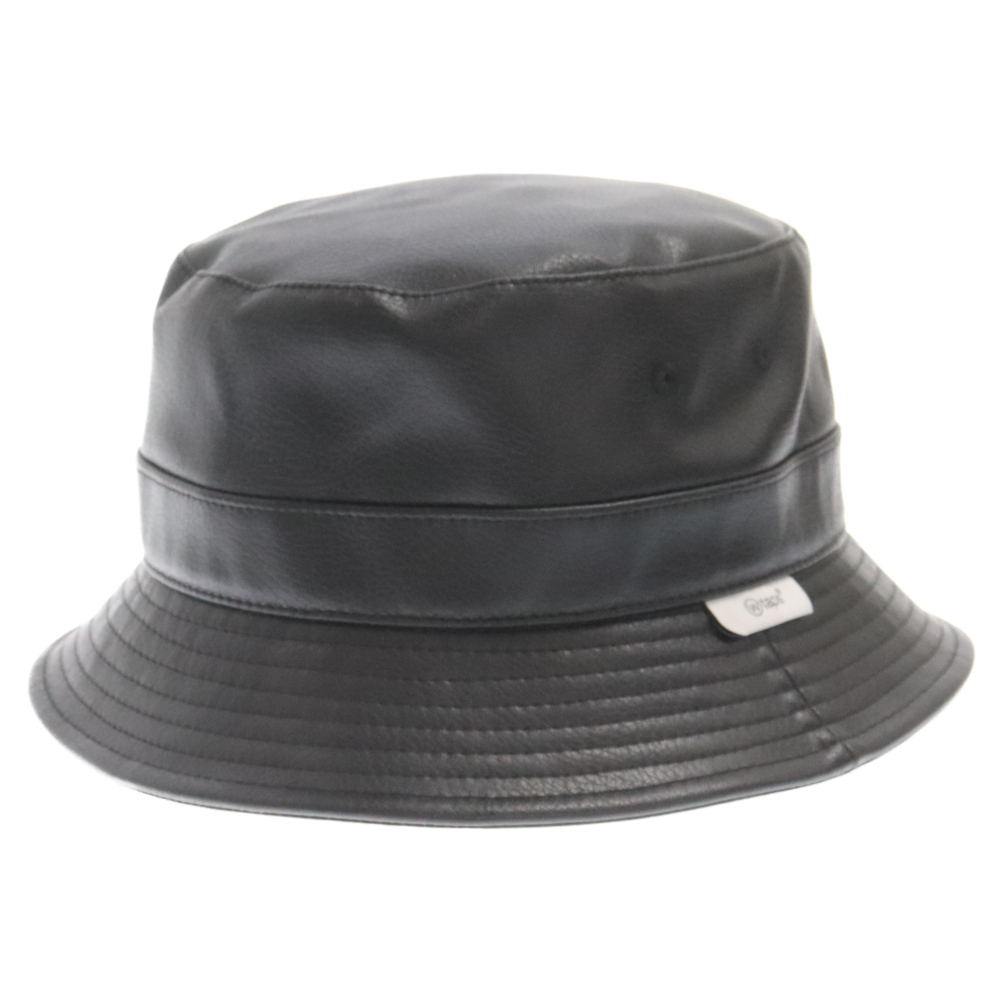 WTAPS ダブルタップス 22AW BUCKET 02 HAT フェイクレザー バケットハット ブラック 帽子 222HCDT-HT10_画像2