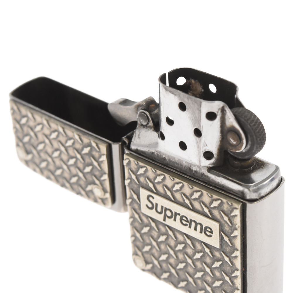 SUPREME シュプリーム 19SS Diamond Plate Zippo ダイヤモンド プレート ジッポ ライター シルバー_画像5