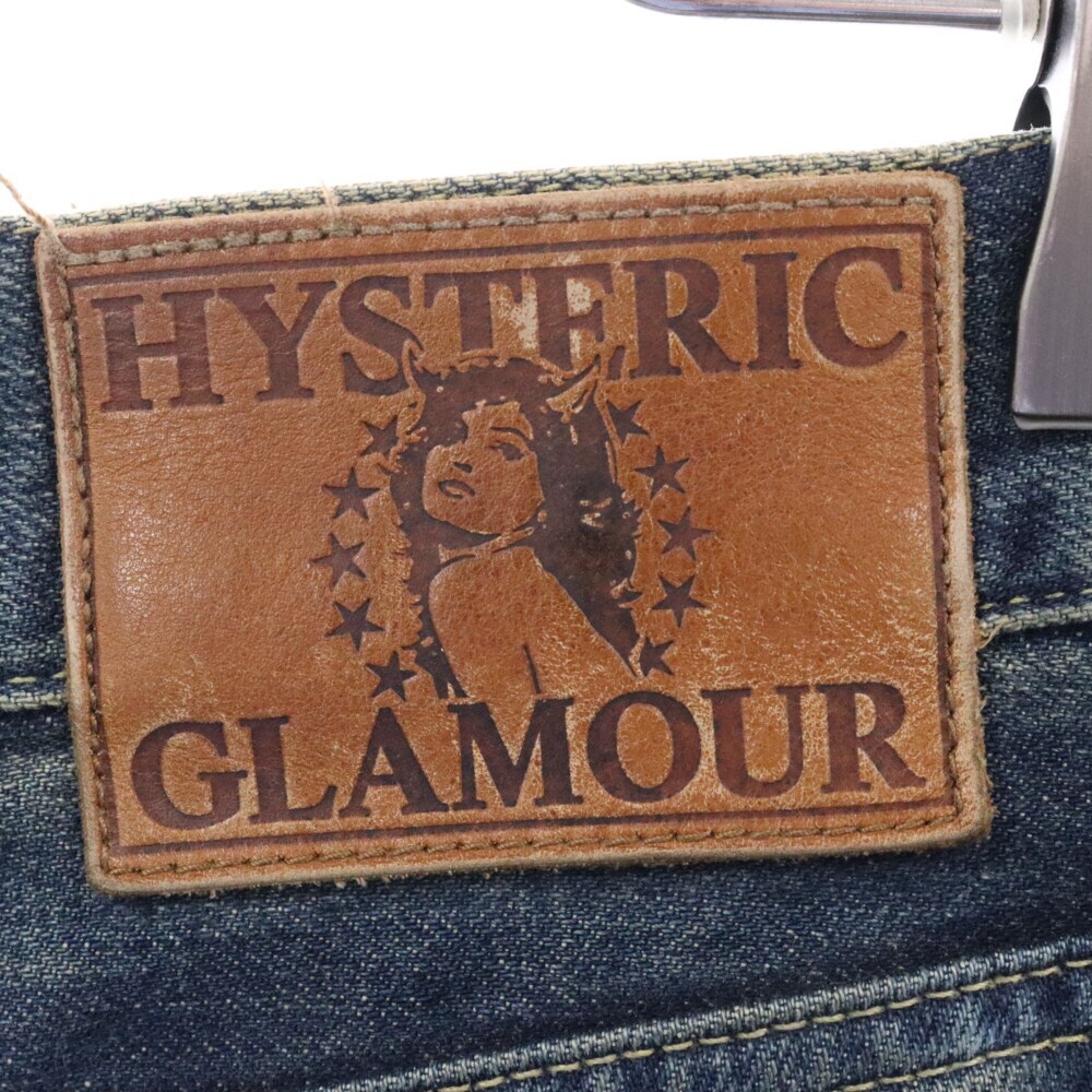 HYSTERIC GLAMOUR ヒステリックグラマー NOBU加工 スタッズ装飾 ストレート デニム パンツ インディゴ_画像5