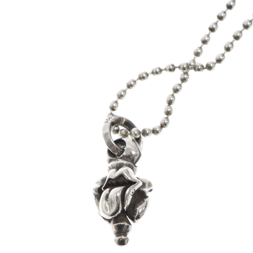 CHROME HEARTS クロムハーツ LIPS TONGUE CHARM リップアンドタンチャーム シルバーネックレス シルバー_画像3