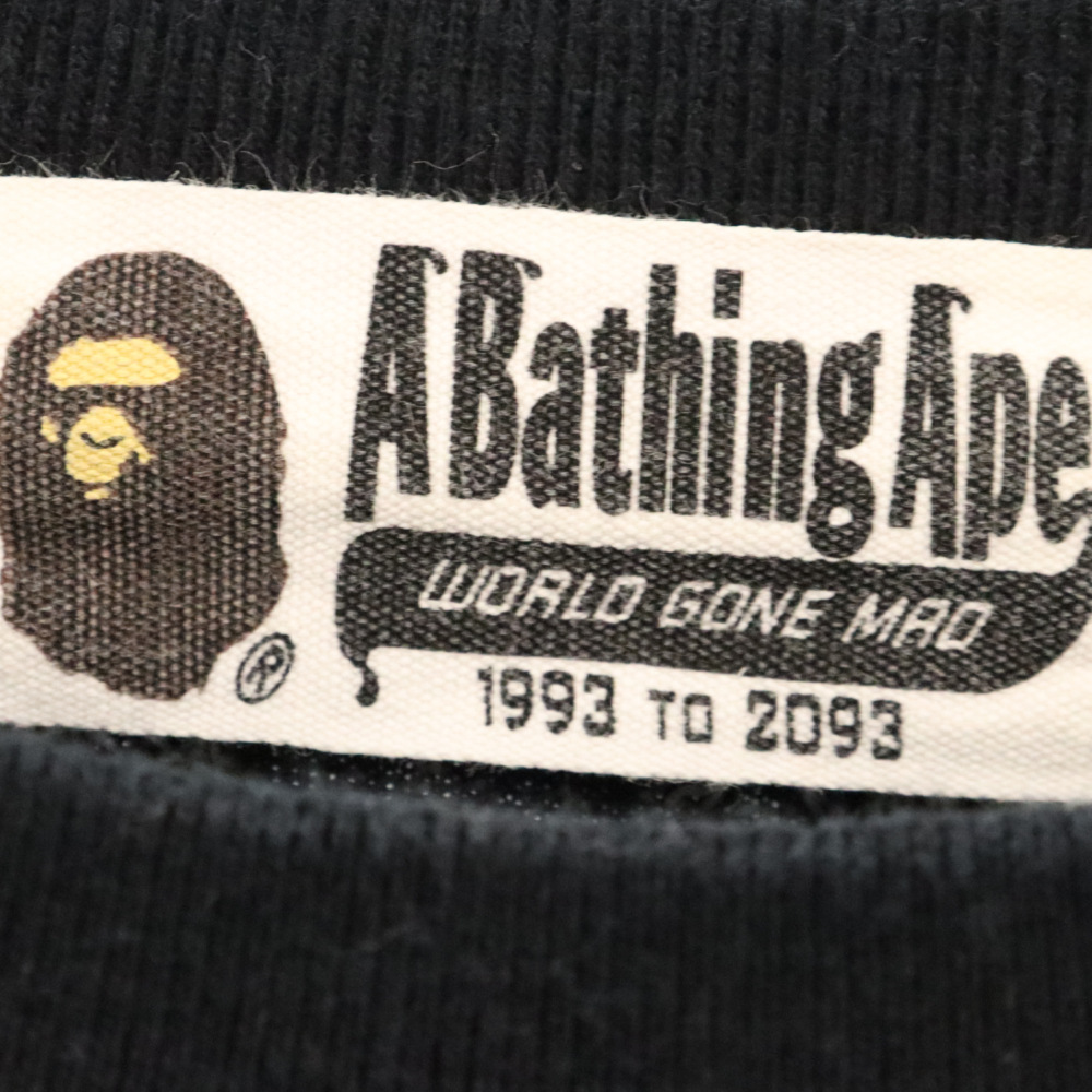 A BATHING APE アベイシングエイプ BUSY WORKS サークルロゴプリント 半袖Tシャツ カットソー ブラック_画像6