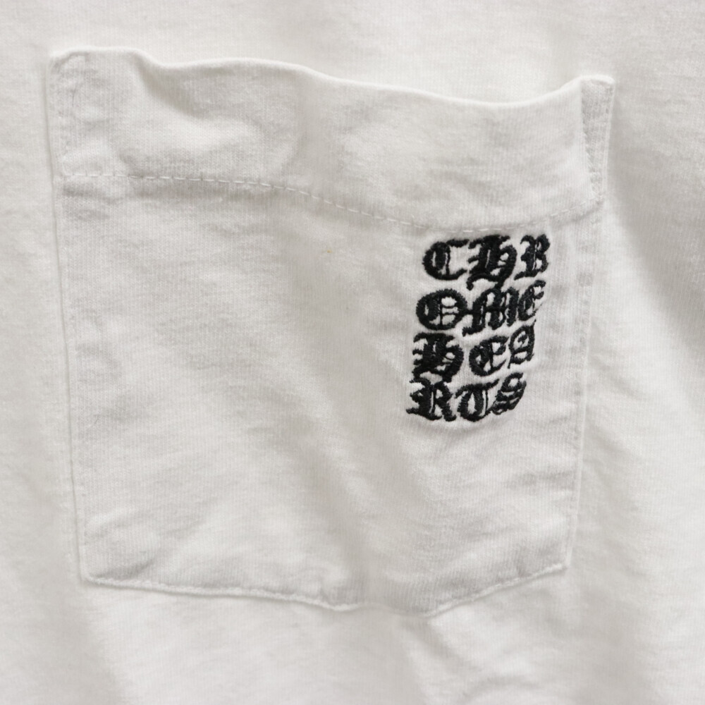 CHROME HEARTS クロムハーツ Y NOT ポケットロゴ刺繍半袖Tシャツ ホワイト M_画像4