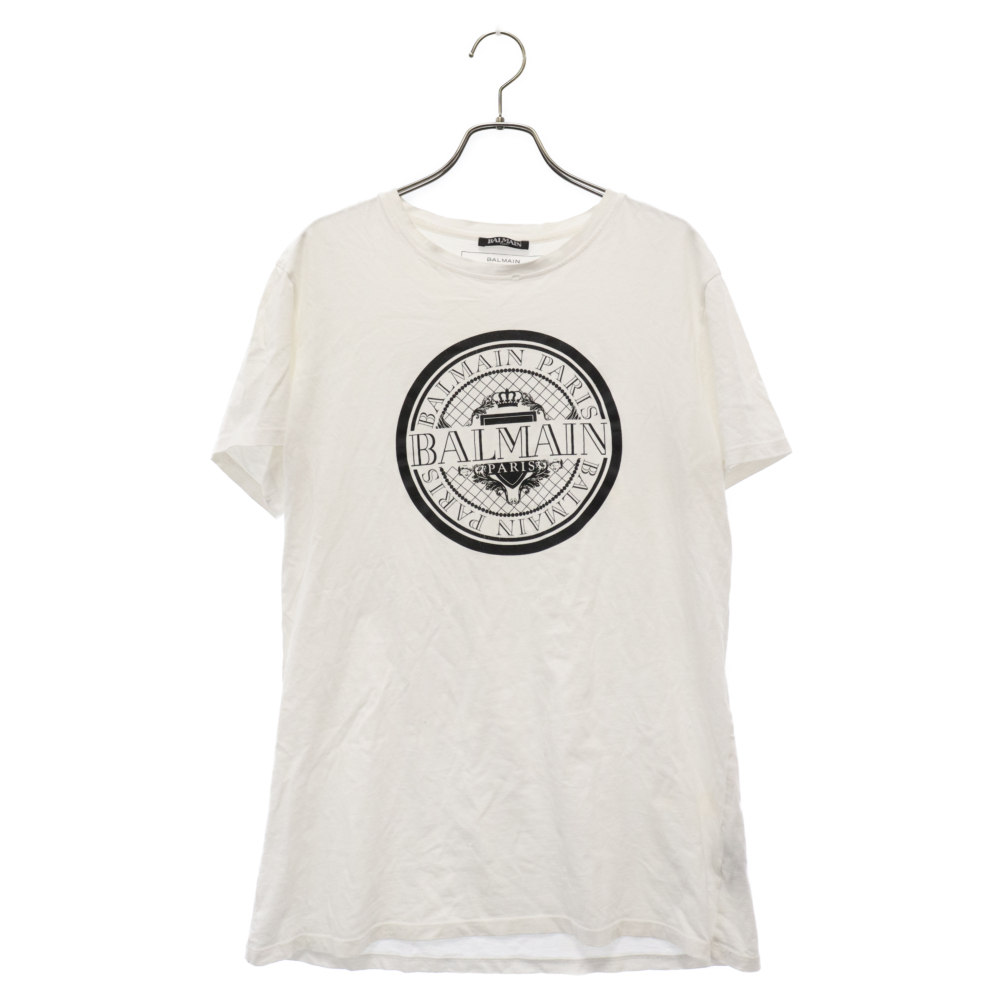 BALMAIN バルマン フロントロゴ グラフィックプリント 半袖Tシャツ カットソー ホワイト W8H8601I248_画像1