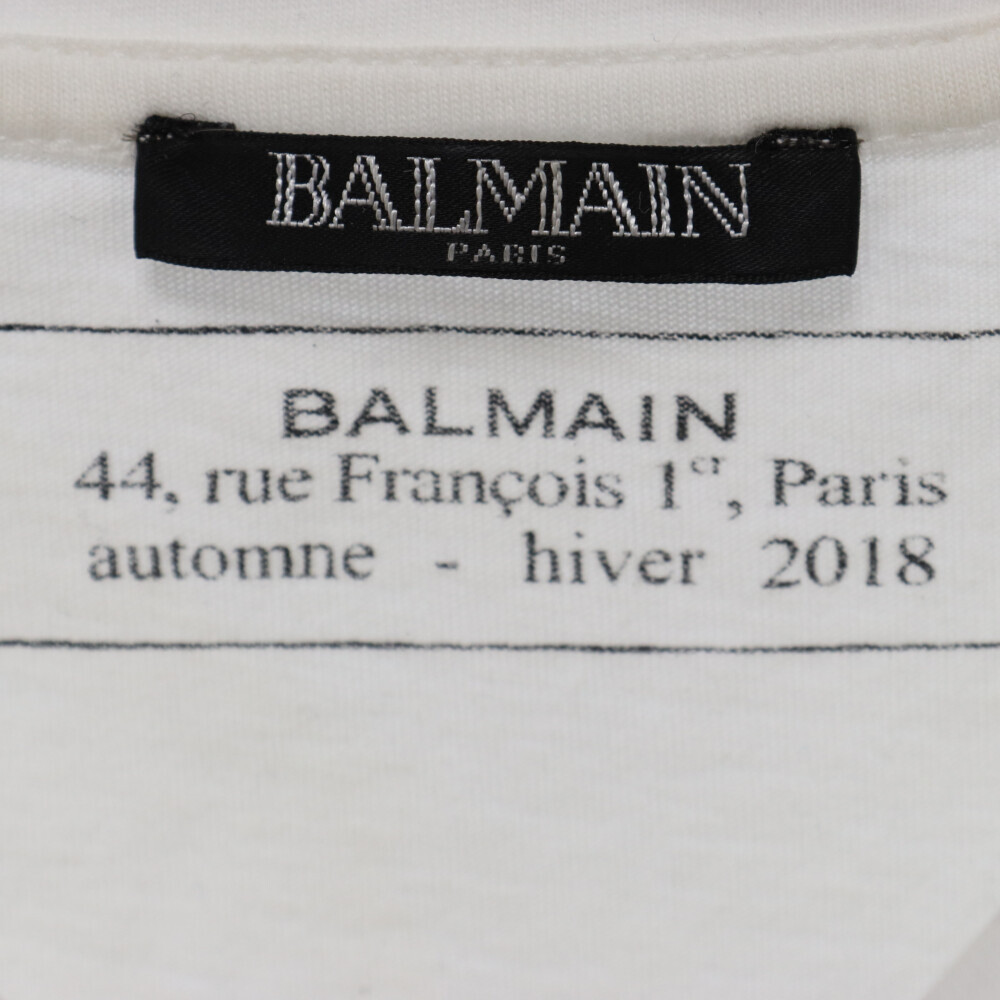 BALMAIN バルマン フロントロゴ グラフィックプリント 半袖Tシャツ カットソー ホワイト W8H8601I248_画像6