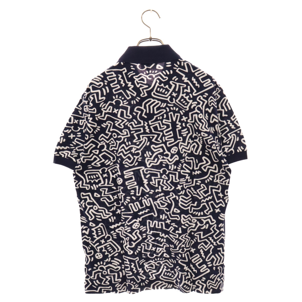 LACOSTE ラコステ×KEITH HARING キース ヘリング 総柄 ポロシャツ 半袖 ネイビー PH4344L_画像2