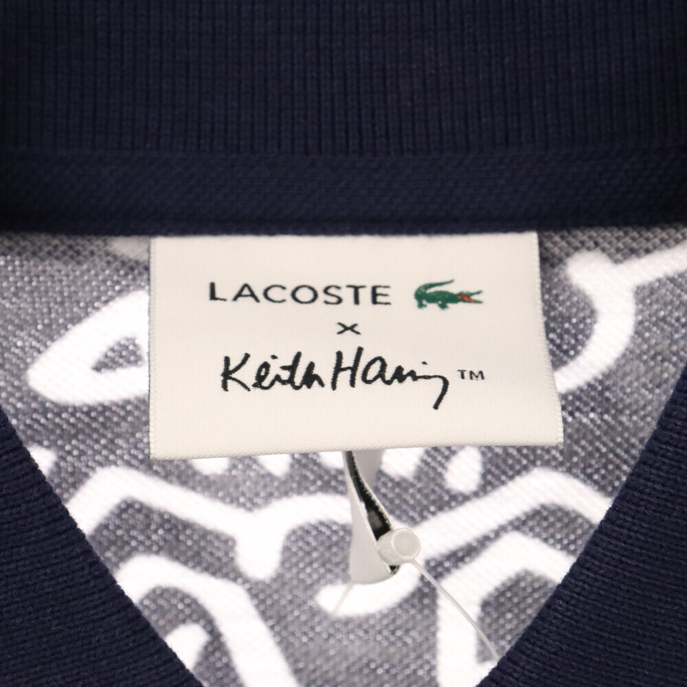 LACOSTE ラコステ×KEITH HARING キース ヘリング 総柄 ポロシャツ 半袖 ネイビー PH4344L_画像5