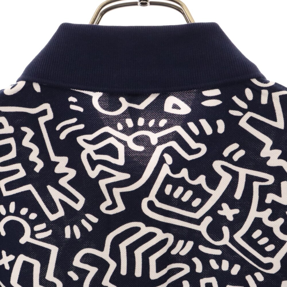 LACOSTE ラコステ×KEITH HARING キース ヘリング 総柄 ポロシャツ 半袖 ネイビー PH4344L_画像4