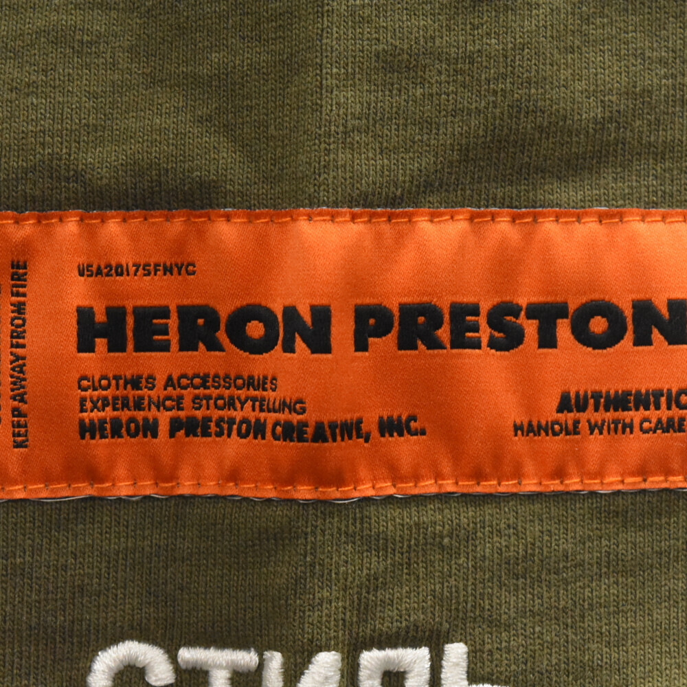 HERON PRESTON ヘロンプレストン 20AW MOCK NECK L/S TEE ロゴ刺繍 モックネック ロングスリーブ 長袖Tシャツ カーキ HMAB017F20JER001_画像5