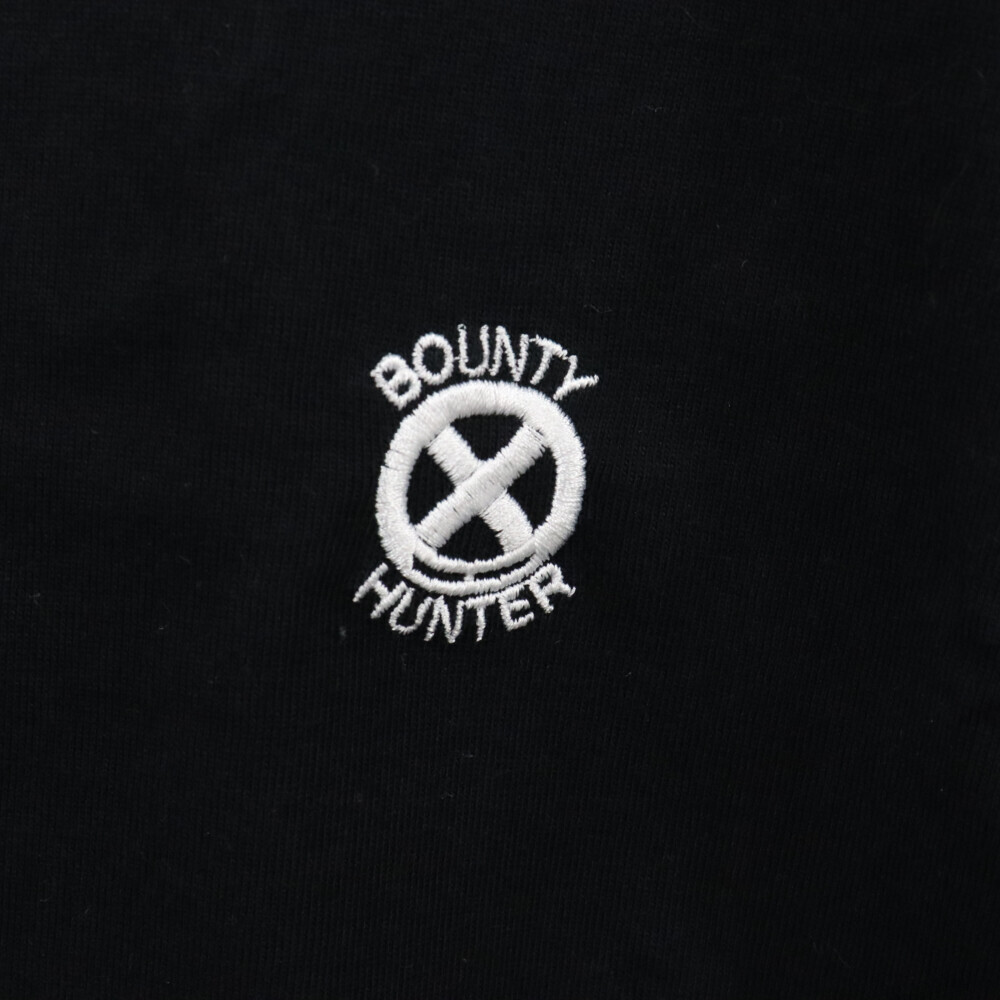 BOUNTY HUNTER バウンティーハンター ロゴ刺繍クルーネック半袖Tシャツ ブラック_画像5