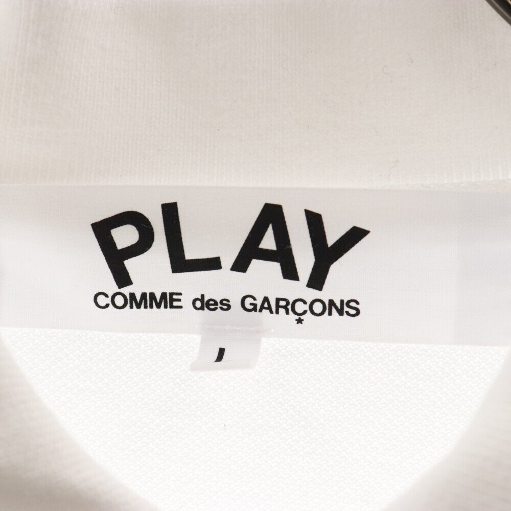PLAY COMME des GARCONS プレイコムデギャルソン ハートロゴ刺繍ポロシャツ 半袖 AZ-T006 ホワイト_画像5