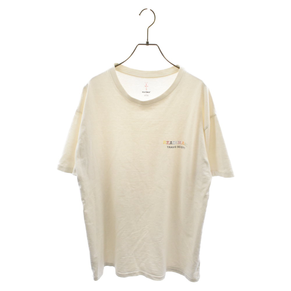 READY MADE レディメイド 19SS×トラヴィス スコット カクタスジャック パック ロゴ プリント 半袖カットソー Tシャツ ホワイト