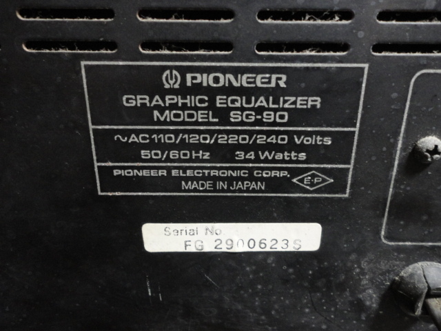 SG-90. PIONEER Pioneer SG-77? graphic equalizer.