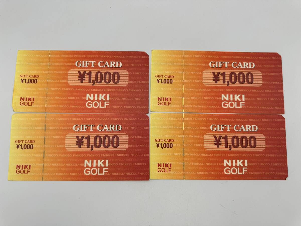 39 не использовался 1 иен ~ подарок карта 2 дерево Golf общая сумма 4,000 иен 1,000 иен ×4 листов товар талон NIKI GOLF совместно 4 шт. комплект 