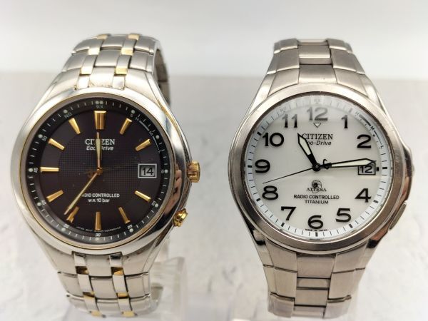 Z14 1円～ 稼働/不動品 シチズン CITIZEN エコドライブ H415-S033055 H410-T003788 ソーラー 腕時計 メンズ まとめて 2点セット_画像1