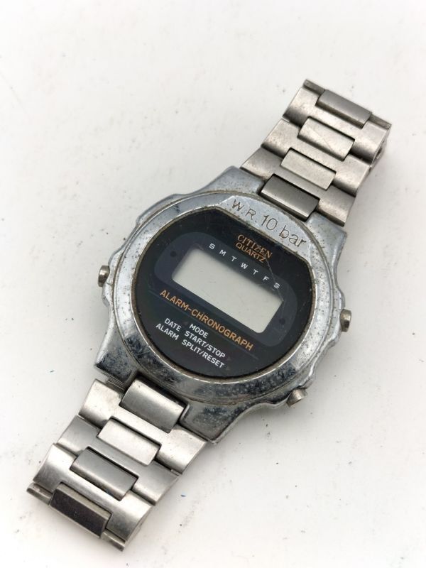S35 三 不動品 1円～ シチズン CITIZEN P080-312660 クオーツ デジタル メンズ 腕時計の画像7