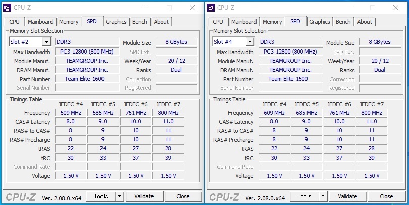 CPU Intel Core i7-3770 SR0PK & Team PC3-12800 8GB x2 セット品、動作確認済、ネコポス発送_画像8