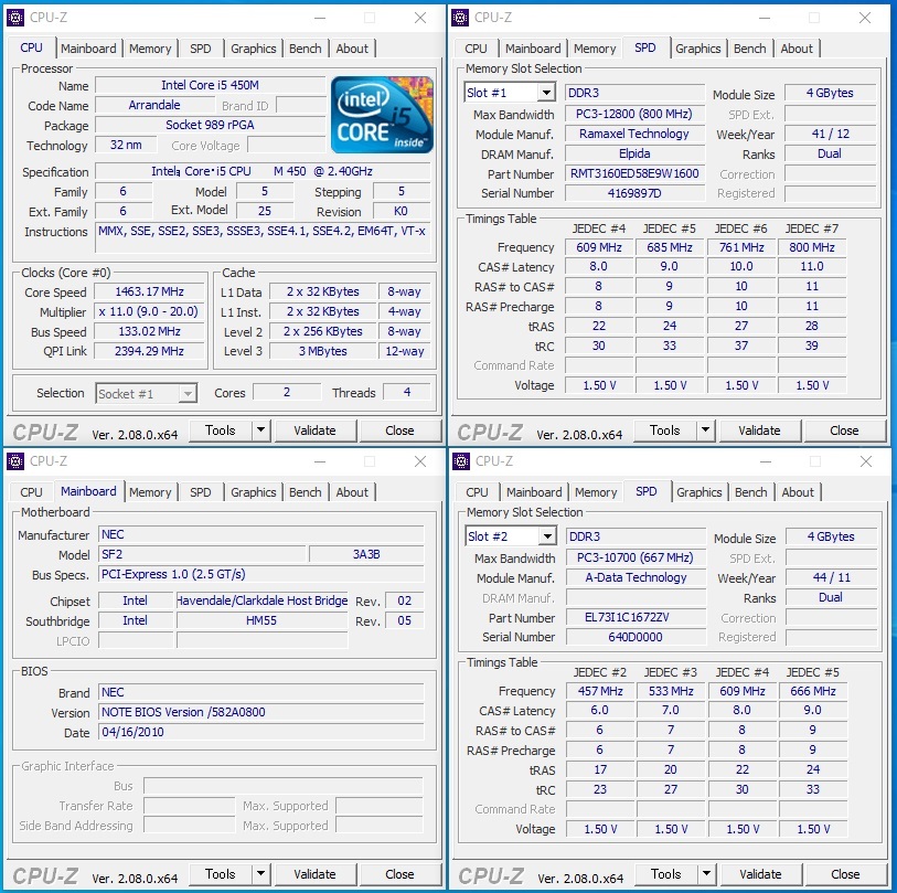 NEC LaVie PC-LS550BS1CB i5/8GB/HDD640GB/BD-RE/Win10Home 動作品、K/B&BAT OK、ジャンク扱い_画像8