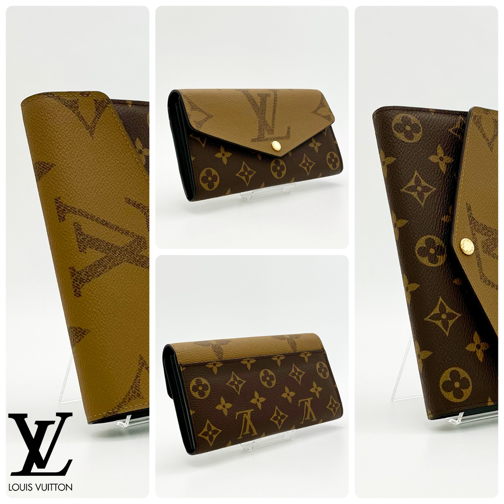 【極美品】ルイヴィトン LOUIS VUITTON モノグラム・ジャイアント リバース ポルトフォイユ・サラ M80726 RFID ICチップ 送料無料 送料込み_画像3