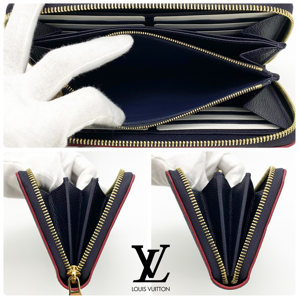 【極上美品】ルイヴィトン LOUIS VUITTON モノグラム アンプラント ジッピーウォレット マリーヌルージュ 紺 M62121 RFID IC 送料無料