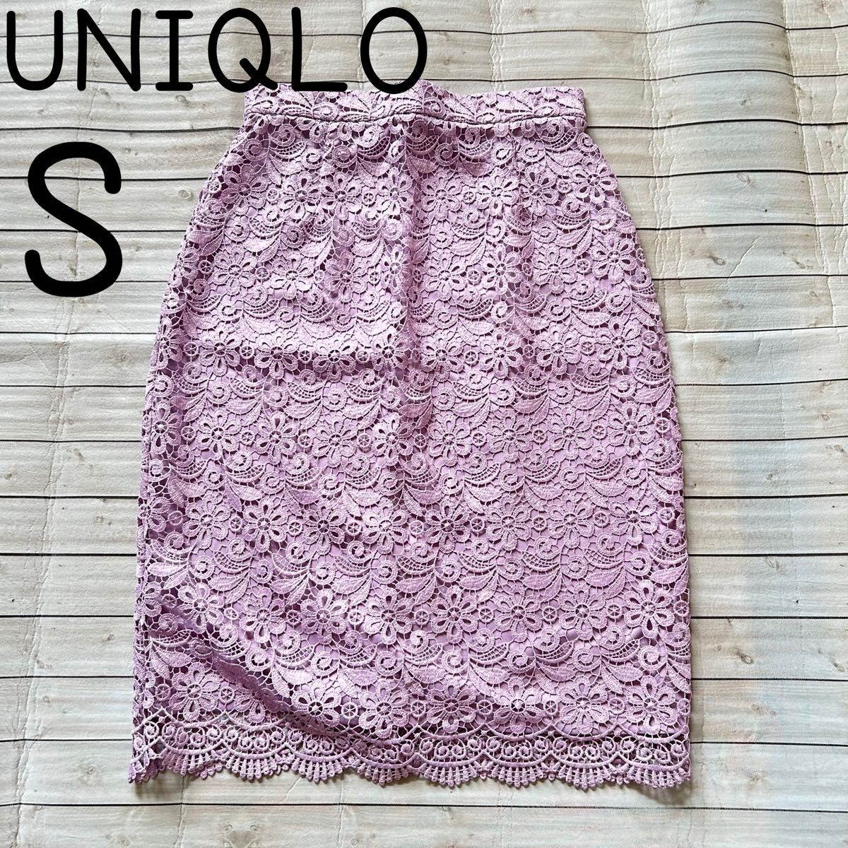 UNIQLO ユニクロ　S 花柄　レース　タイトスカート　ピンク　紫
