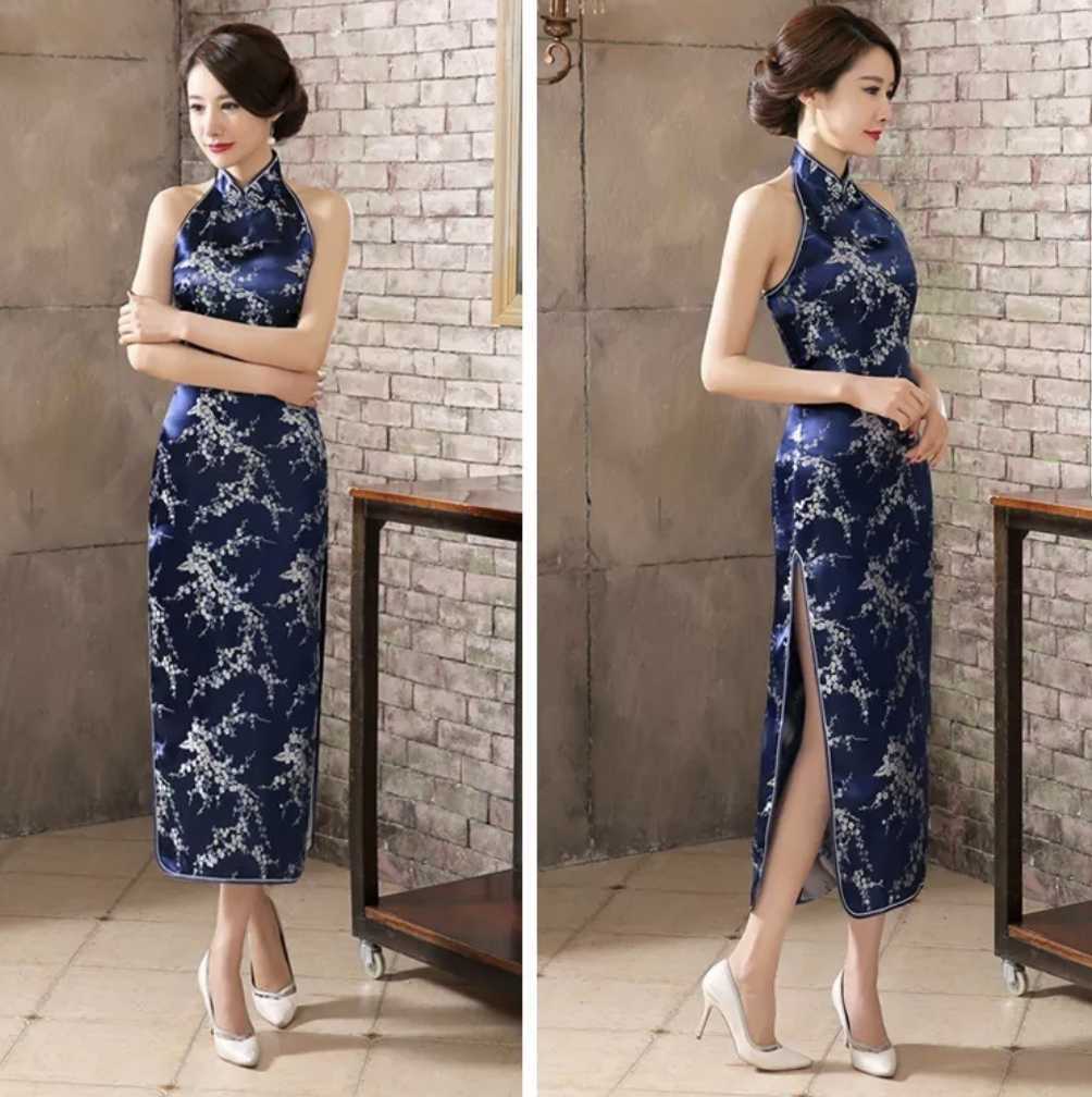  платье в китайском стиле коричневый ina одежда XL размер sexy платье костюмы 