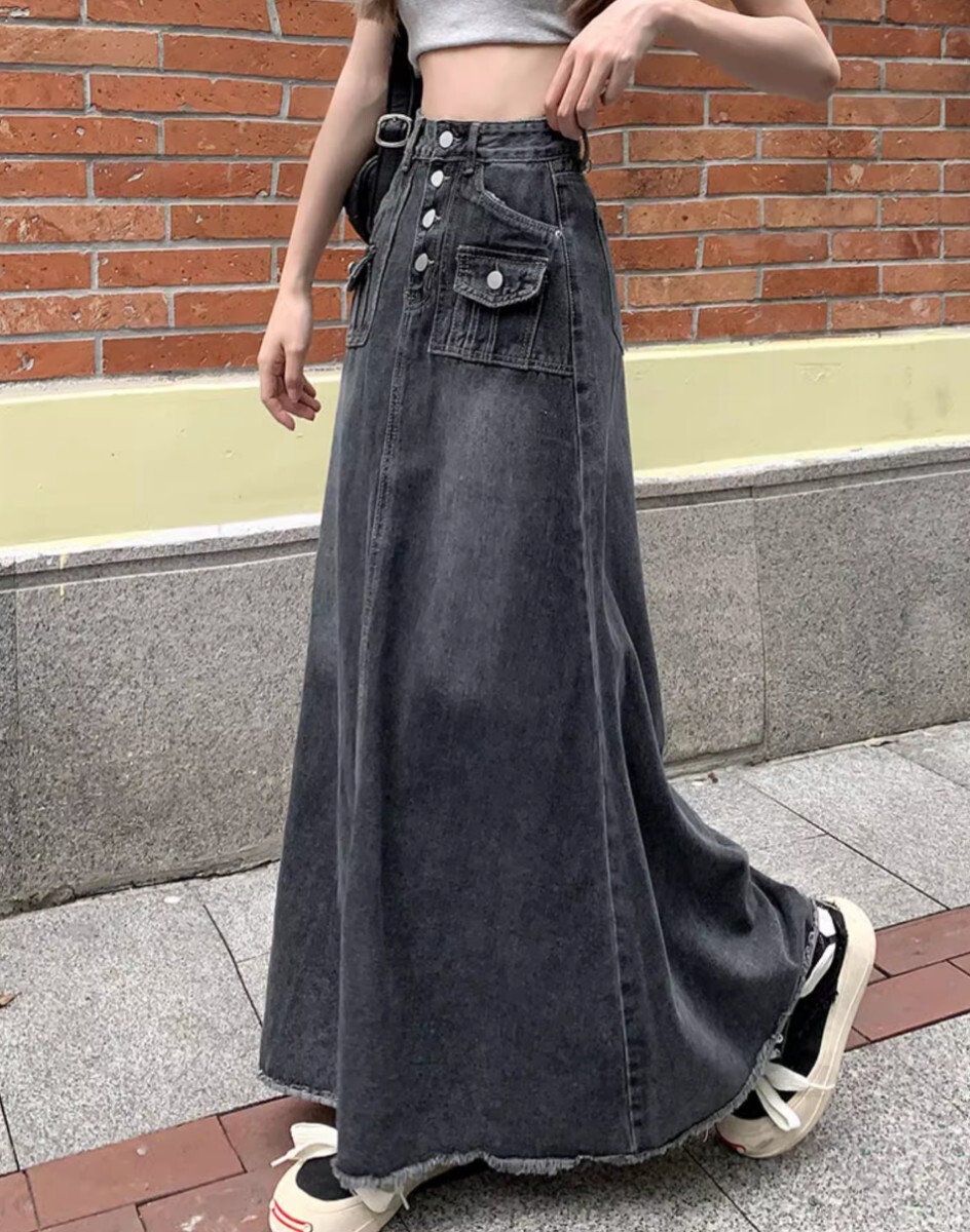 デニムスカートロング　ロングスカート　デニムスカート　スカート　新品　大きいサイズ　2XL　3Lサイズ