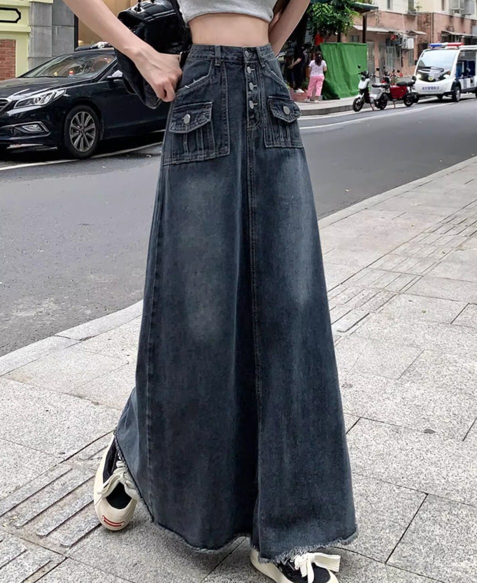 デニムスカートロング　ロングスカート　デニムスカート　スカート　新品　大きいサイズ　2XL　3Lサイズ
