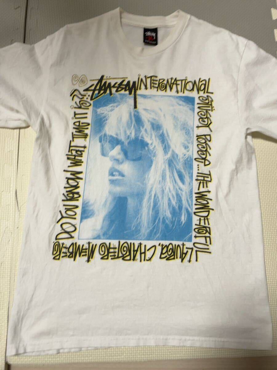 Stussy ステューシー Tシャツ LAURA プリントTシャツ ローラ フォトTシャツ ヴィンテージ レア 中古品 白 ホワイト M_画像2