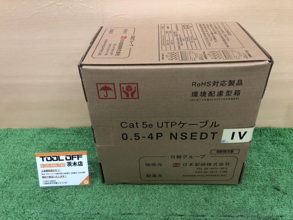 015●未使用品・即決価格●日本製線 LANケーブル　UTPケーブル Cat5e　UTP　Cable　0.5-4P　NSEDT 300m　アイボリー_画像1