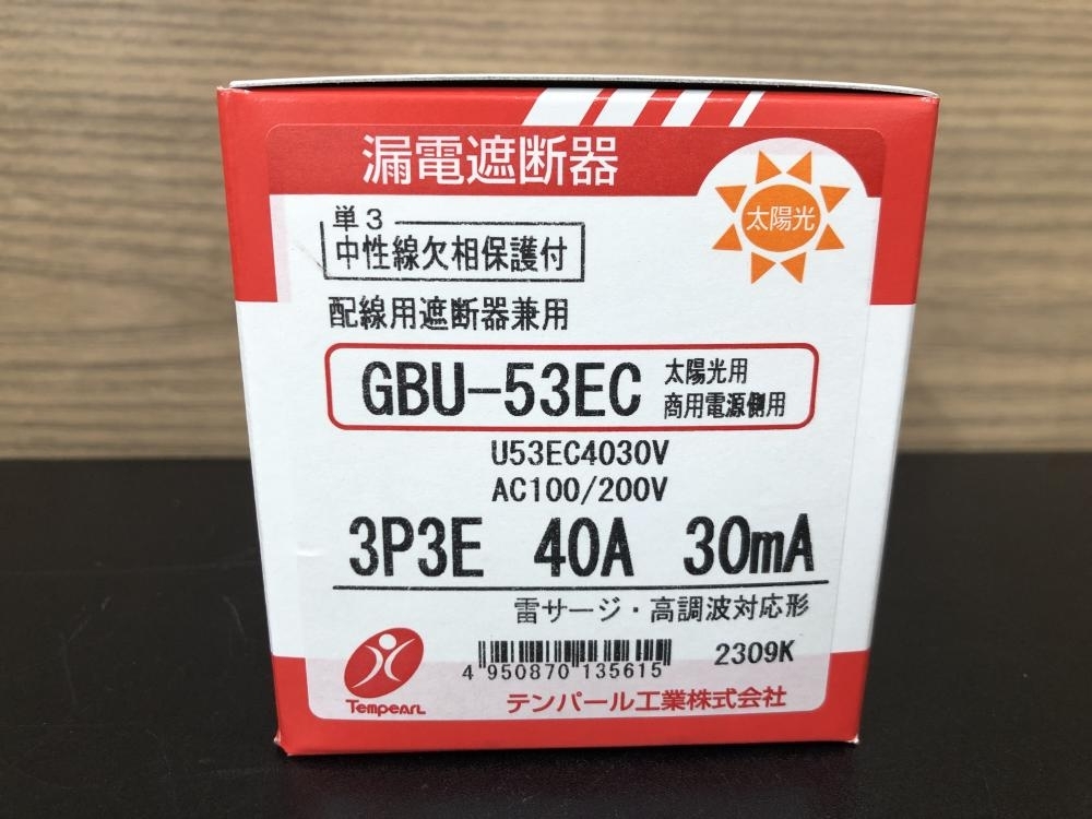 016■未使用品■テンパール工業 漏電遮断器 GBU-53EC 40A_画像5