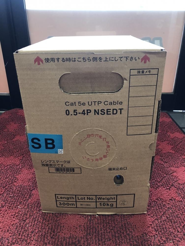 011◎未使用品・即決価格◎日本製線 Cat5e UTPケーブル LANケーブル 0.5-4P NSEDT 300m_画像2