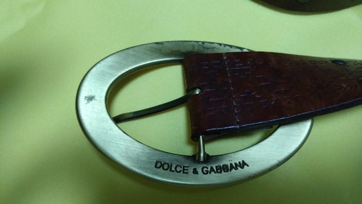  время ограничено * стандартный редкость * очень популярный Dolce & Gabbana * Dolce&Gabbana кожаный ремень чай 