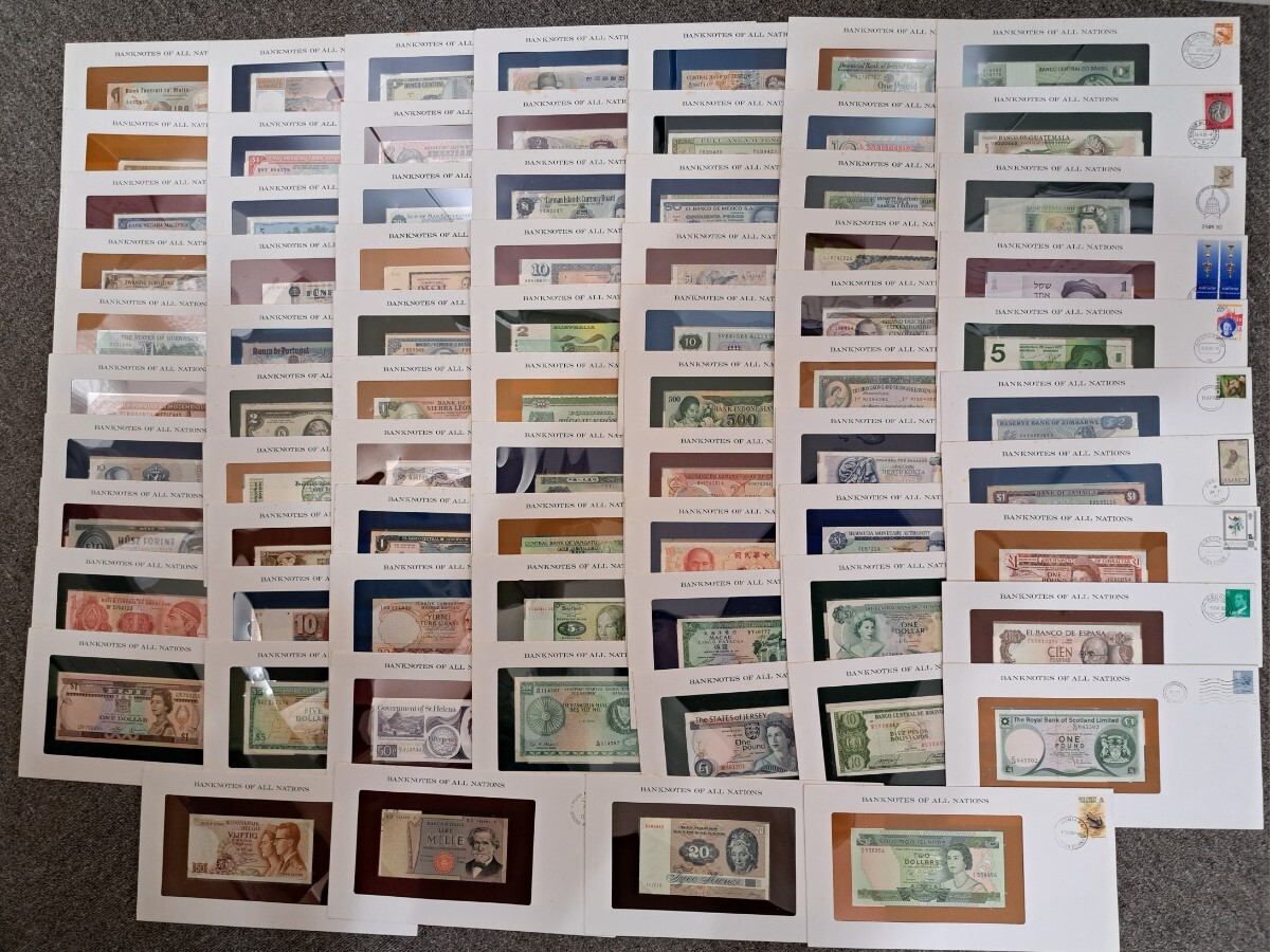 **BANKNOTES OF ALL NATIONS мир. страна .. банкноты коллекция зарубежный банкноты банкноты 74 листов **