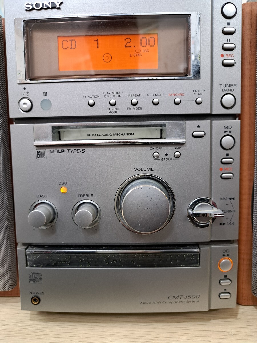 *SONY MD CD radio cassette component CMT-1500 Sony [ electrification CD radio OK]