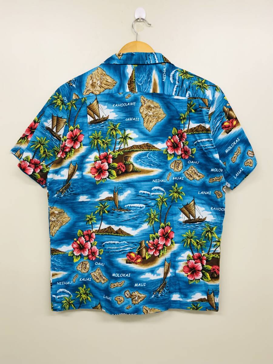 美品 90's HAWAII STATION アロハシャツ S（実寸M）ハワイ製 ココナッツボタン（検）東洋 サンサーフ_画像2