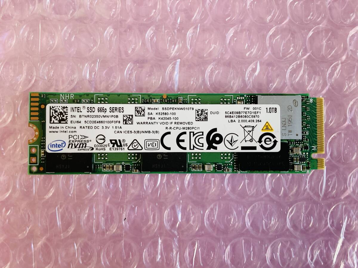 Intel M.2 SSD 665p Series 1TB SSDPEKNW010T9 NVMeの画像1