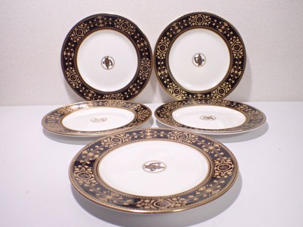 G925/8D◆WEDGWOOD ウエッジウッド プレート Bone China 5枚セット 美品◆_画像1