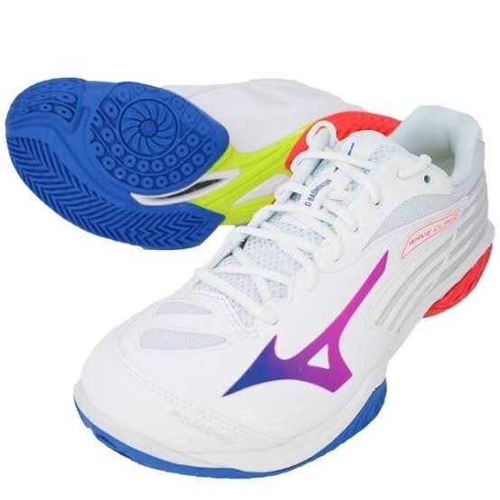 [71GA211013 21.0]MIZUNO( Mizuno ) бадминтон обувь wave Claw 2 белый / голубой / коралл 21.0 новый товар, не использовался 3E соответствует 