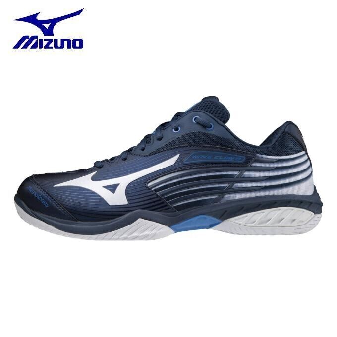 【71GA211301 25.5】MIZUNO(ミズノ) バドミントンシューズ　ウェーブクロー2ワイド　ネイビー/ホワイト　 25.5 新品、未使用　4E相当