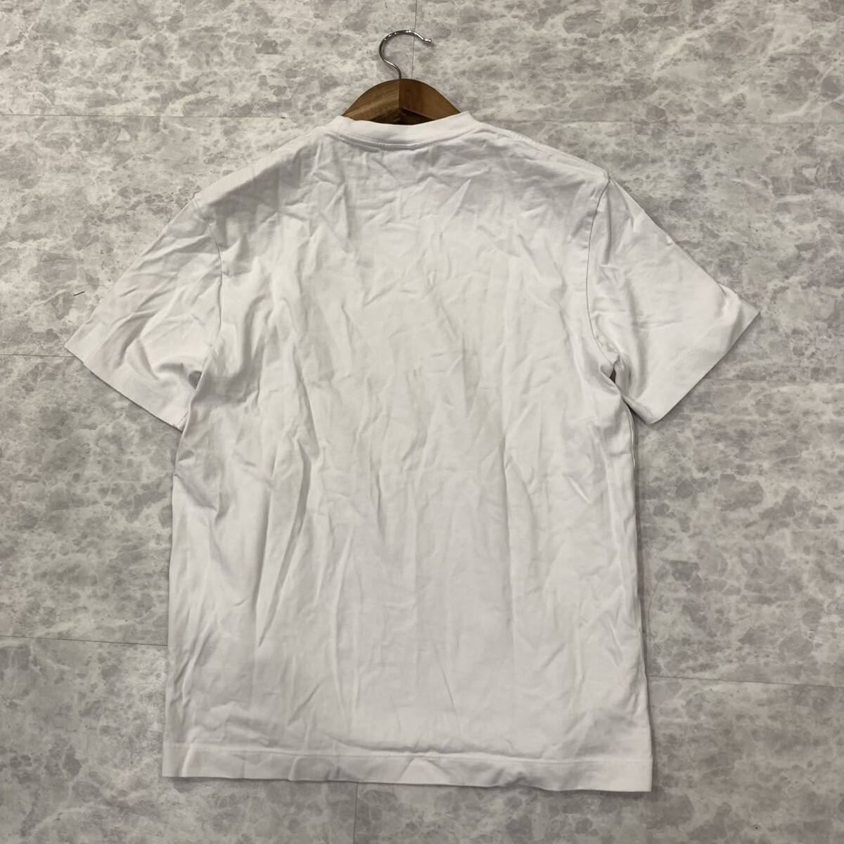  U ▼ 都会のカジュアルウェア '着心地抜群' ZARA ザラ コットン100% 半袖 丸首 Tシャツ / カットソー size:L メンズ トップス WHITE_画像4