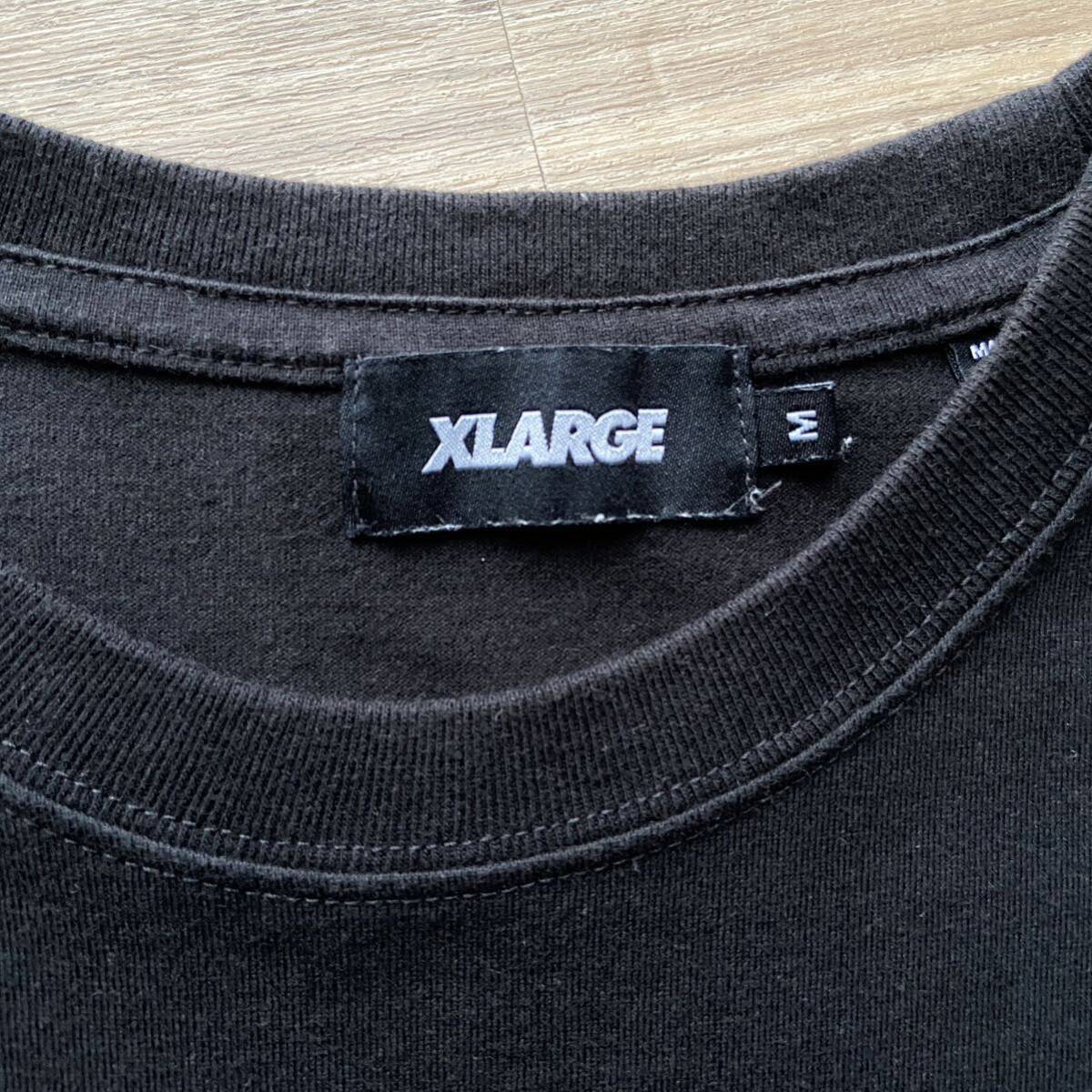 X-LARGE エクストララージ フロント プリントロゴ 半袖 Tシャツ ブラック Mサイズ 古着_画像7