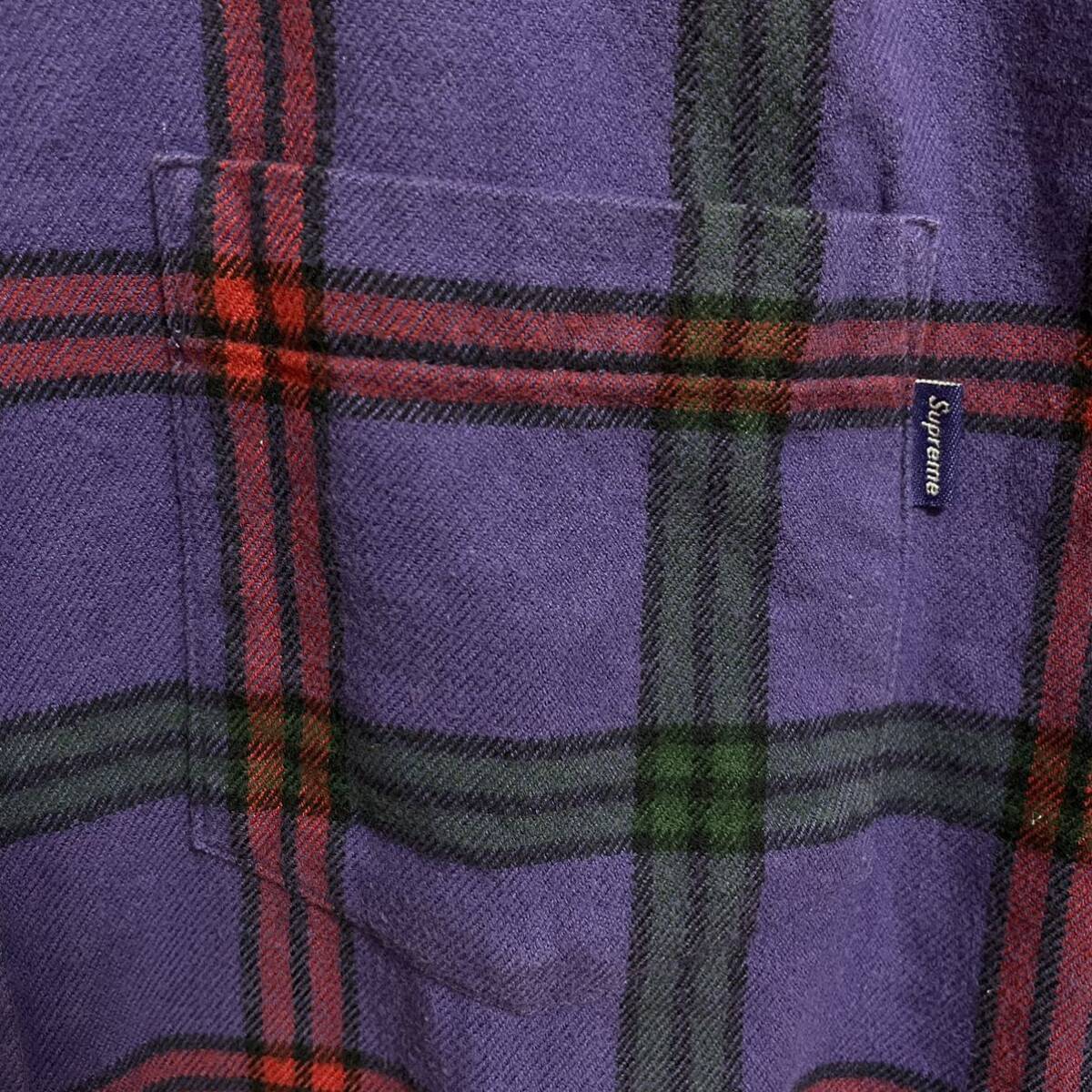 Supreme Tartan Flannel Shirt Purple M 19aw 2019年 紫 パープル タータン フランネル シャツ チェック 長袖シャツ_画像3