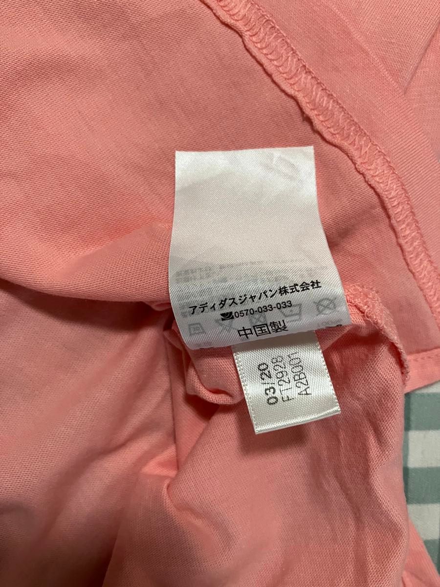 アディダス　レディース　Tシャツ　M イラストプリント　ピンク系　未使用