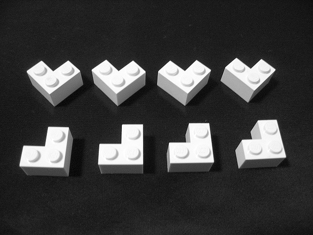 凸レゴ凸　%2357　2x2L字型ブロック（白）　8個_画像2