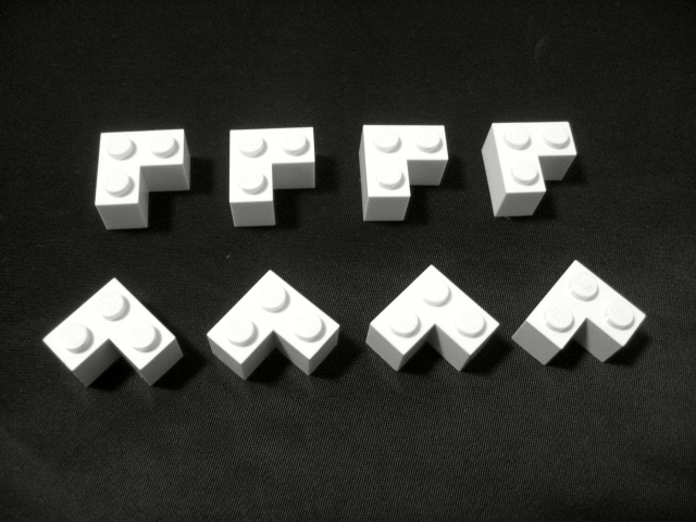 凸レゴ凸 %2357 2x2L字型ブロック（白） 8個の画像1