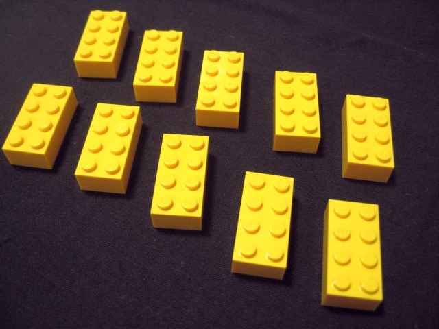 凸レゴ凸　%3001　2x4ブロック（黄）　10個_画像2