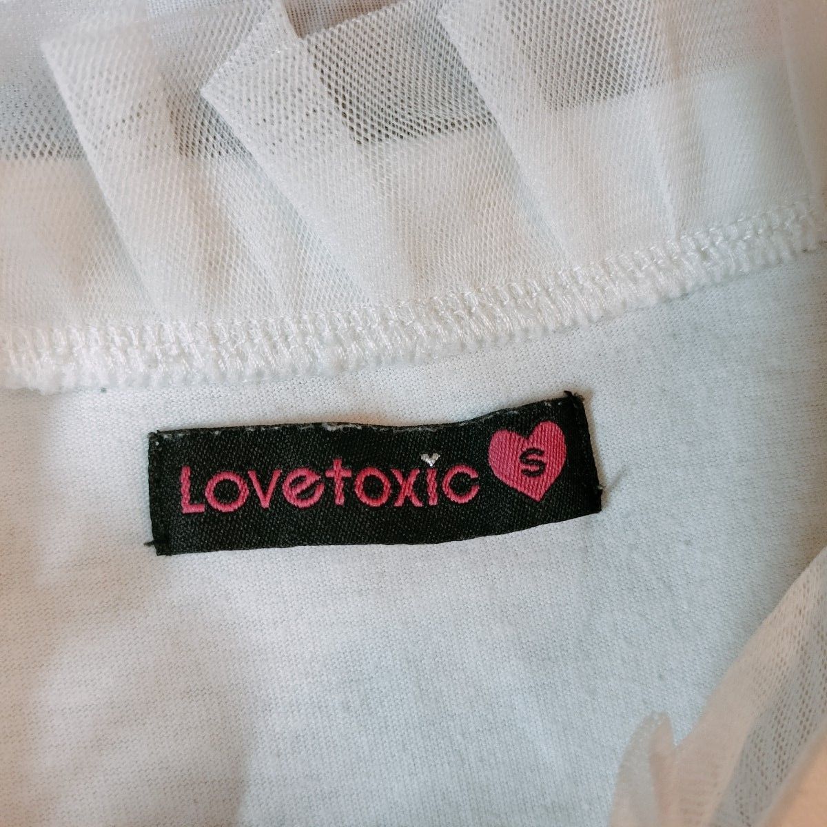 Lovetoxic ラブトキ 子供服 S 140cm 半袖 トップス 白ホワイト 夏服 女の子 Tシャツ レース プリント