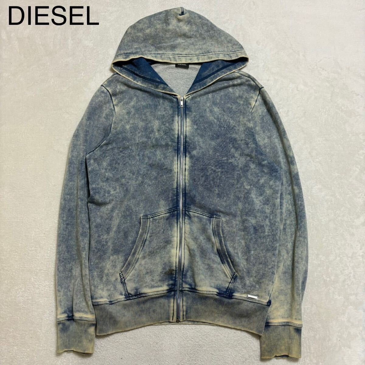 DIESEL ディーゼル ウォッシュデニム ジップアップ パーカー _画像1